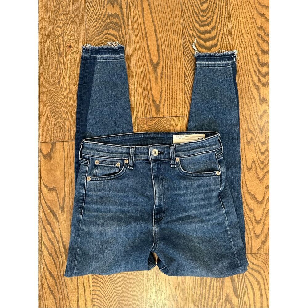 🌸 Rag & Bone High Rise Ankle Skinny Jeans With Side Stripe Size 27